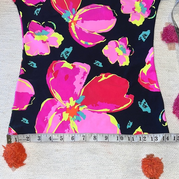 NWT Maaji Floral LongSleeve Rash Guard Swim Top MED Bright Floral Print on Black - Picture 10 of 16